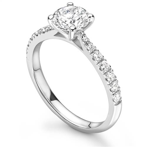 0.50ct Round Diamond Shoulder Set Diamond Engagement Ring W