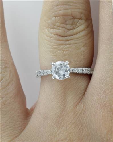 0.50ct Round Diamond Shoulder Set Diamond Engagement Ring W