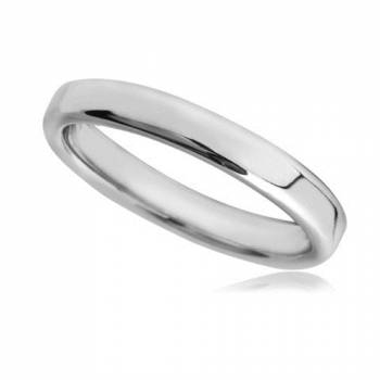 Slight Court with Flat Edge Wedding Ring - Light weight, 2.5mm width