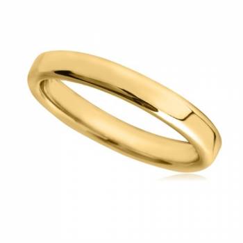 Slight Court with Flat Edge Wedding Ring - Light weight, 3mm width