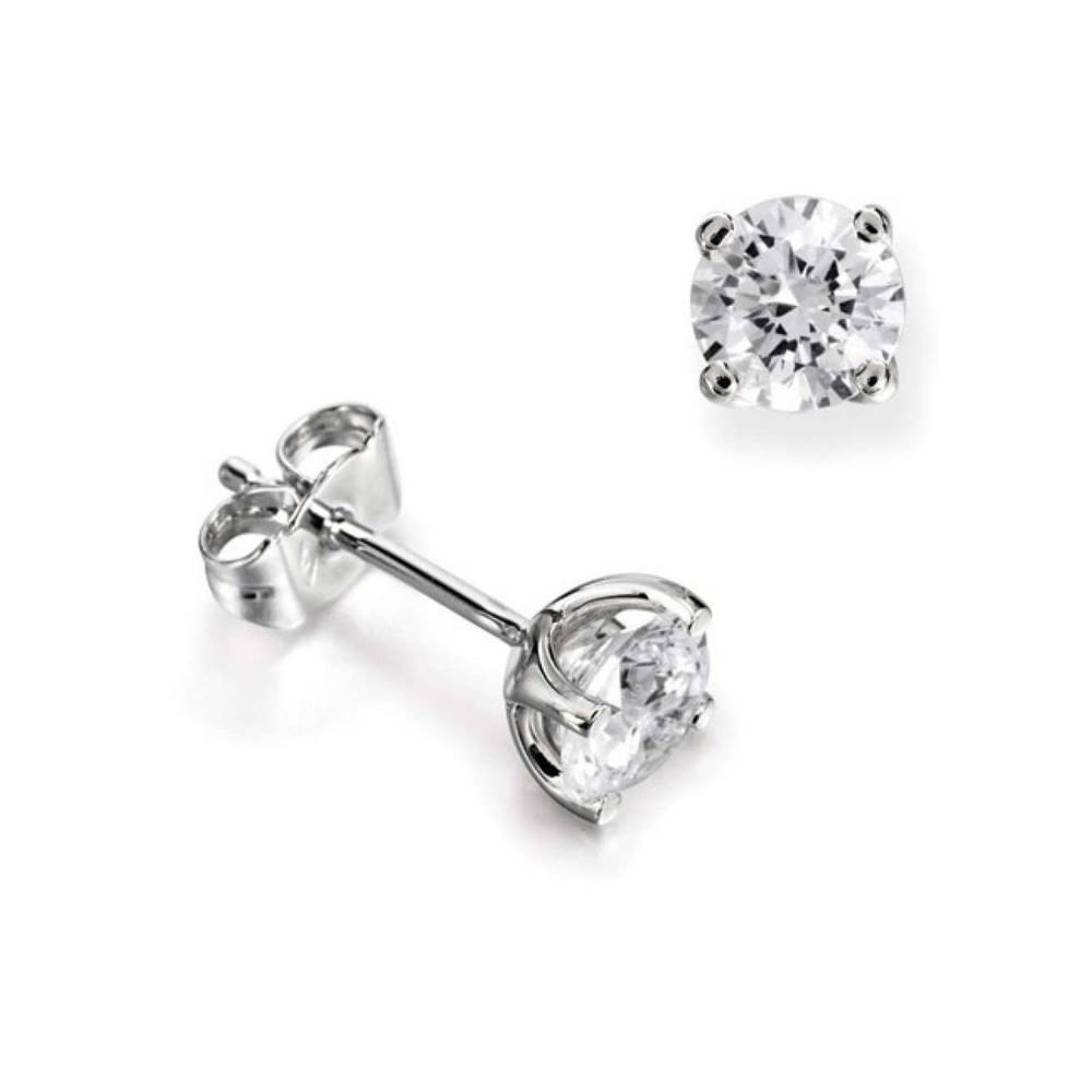 0.10ct Classic Round Diamond Stud Earrings W