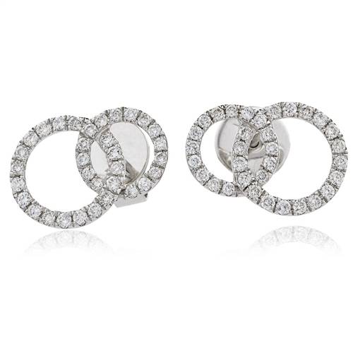 Unique Round Diamond Knot Earrings W