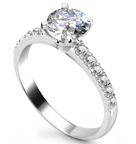 Shoulder Set Diamond Engagement Ring
 W