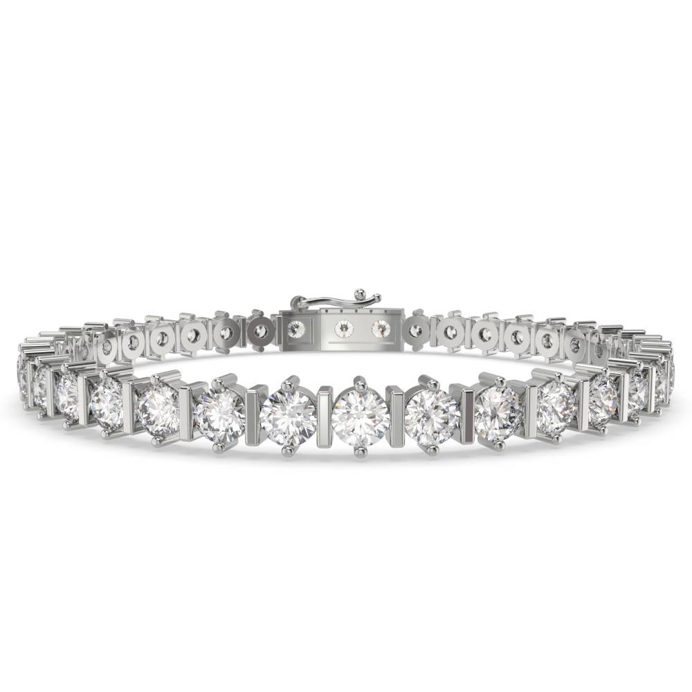 Unique Modern Round Diamond Tennis Bracelet W