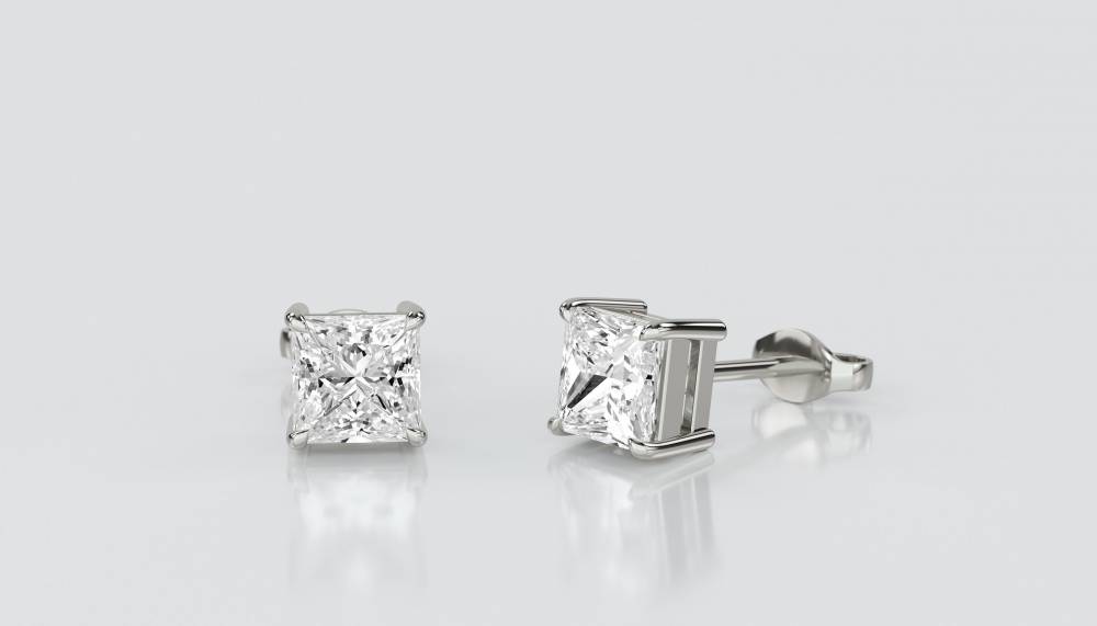 0.20 SI/G-H Classic Princess Diamond Stud Earrings W