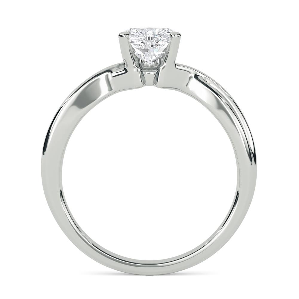 Modern Intertwined Heart Diamond Engagement Ring W