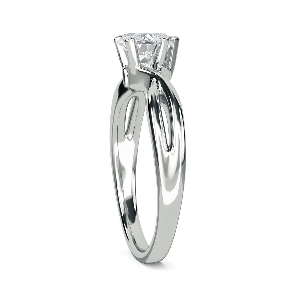 Modern Intertwined Heart Diamond Engagement Ring W