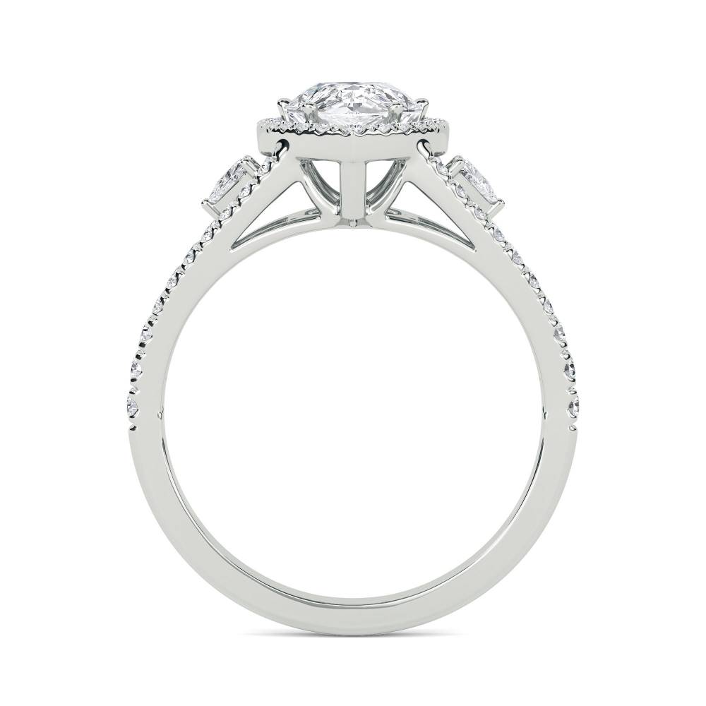 Pear Diamond Split Shoulder Set Ring W