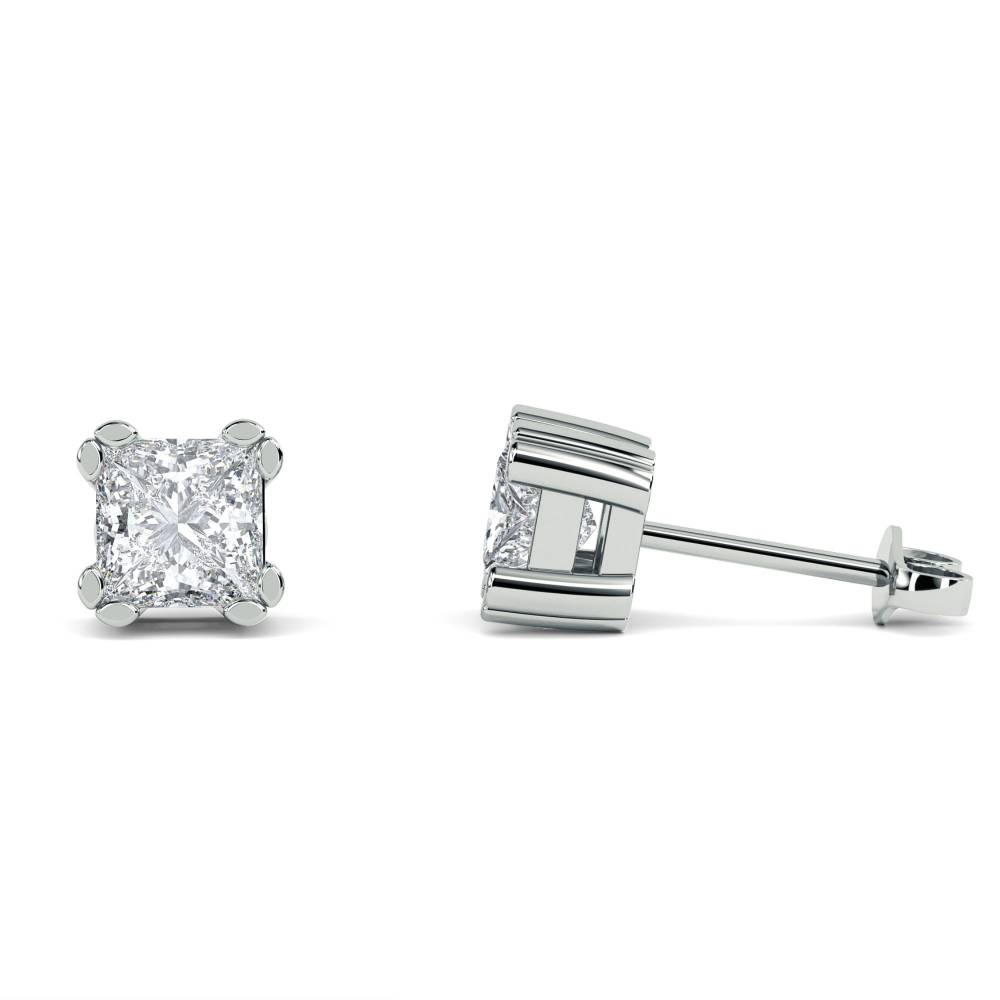 0.20 SI/G-H Split Petal Princess Cut Diamond Earrings W