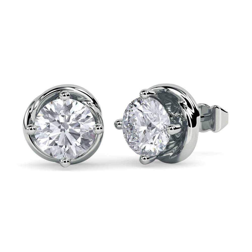 0.10 SI/G-H Love Knot Round Diamond Stud Earrings W