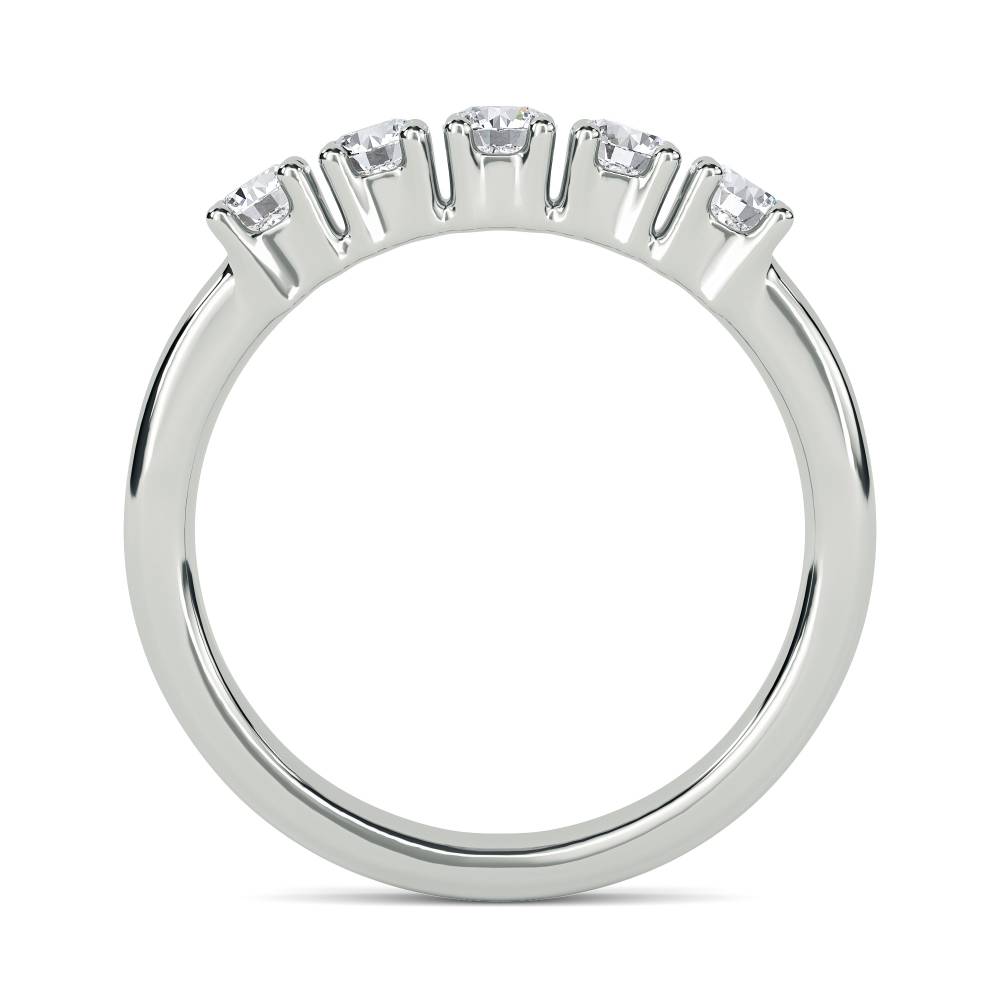 DHDOMHET137 5 Stone Round Diamond Half Eternity Ring W