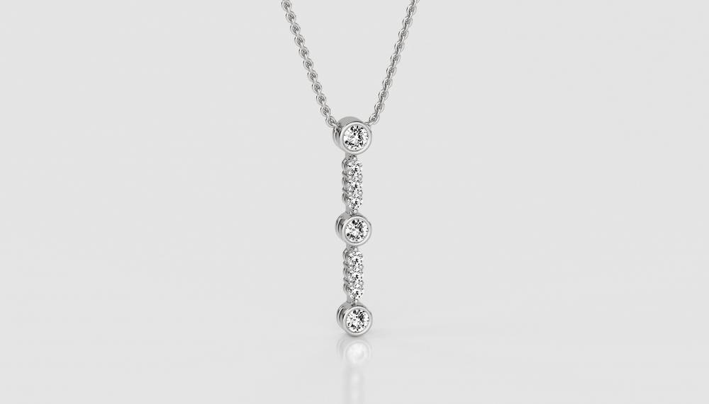 Elegant Round Diamond Trilogy Pendant W