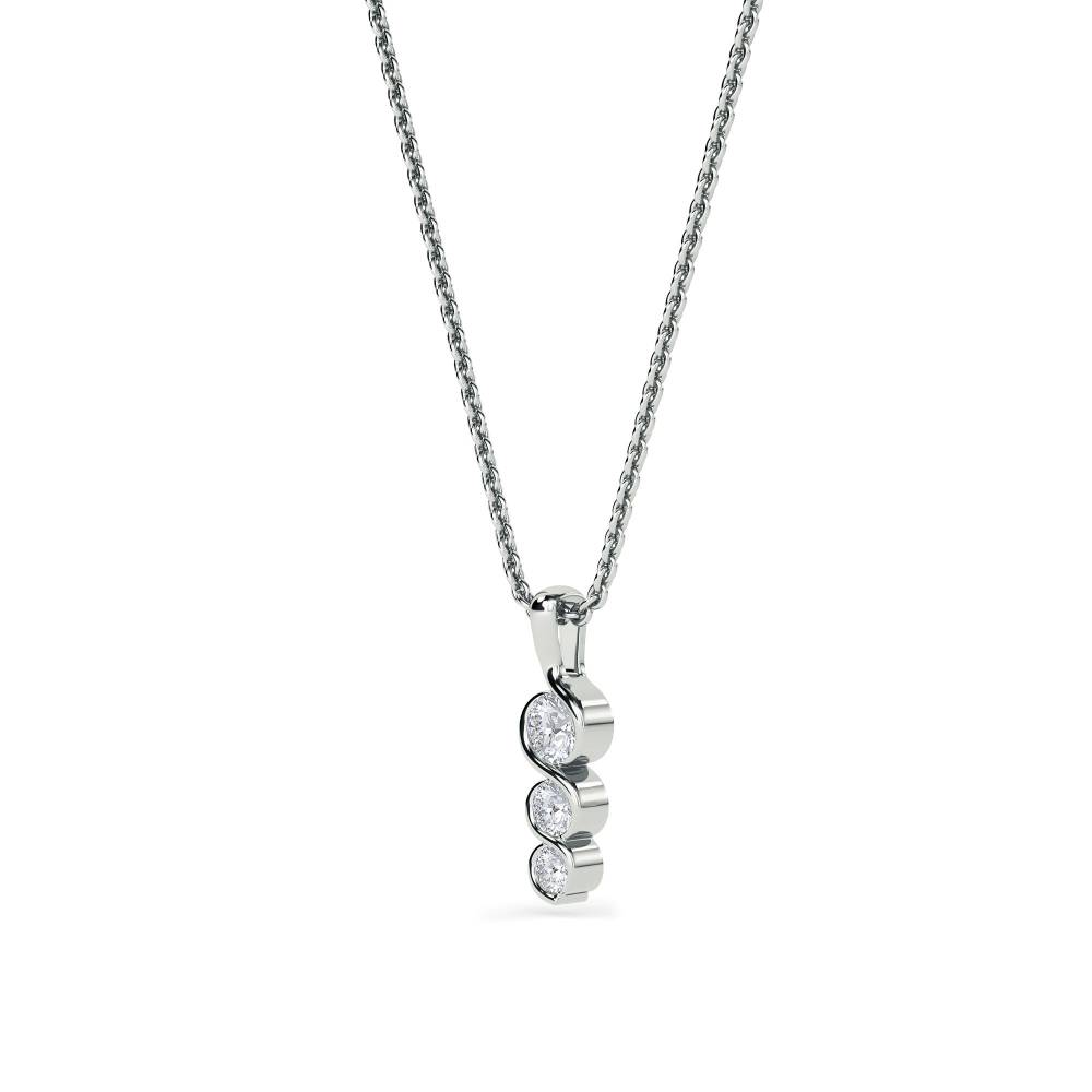 Modern Round Diamond Trilogy Pendant W