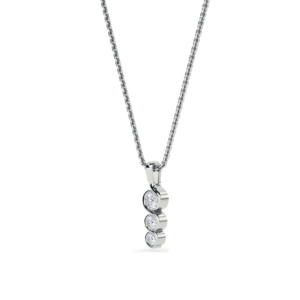 Modern Round Diamond Trilogy Pendant W