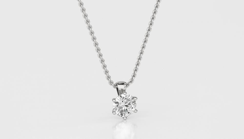 0.15 SI/G-H Classic Round Diamond Pendant W