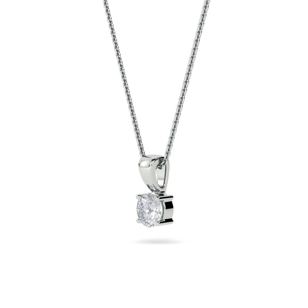 Traditional Round Diamond Solitaire Pendant W