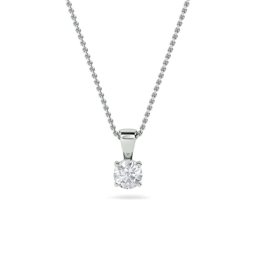 Traditional Round Diamond Solitaire Pendant W