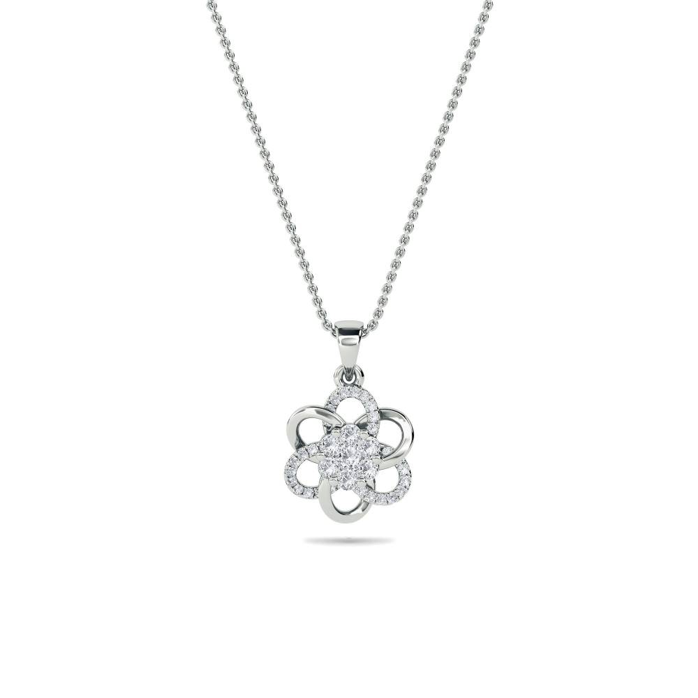0.10ct Pave Set Round Diamond Designer Pendant W