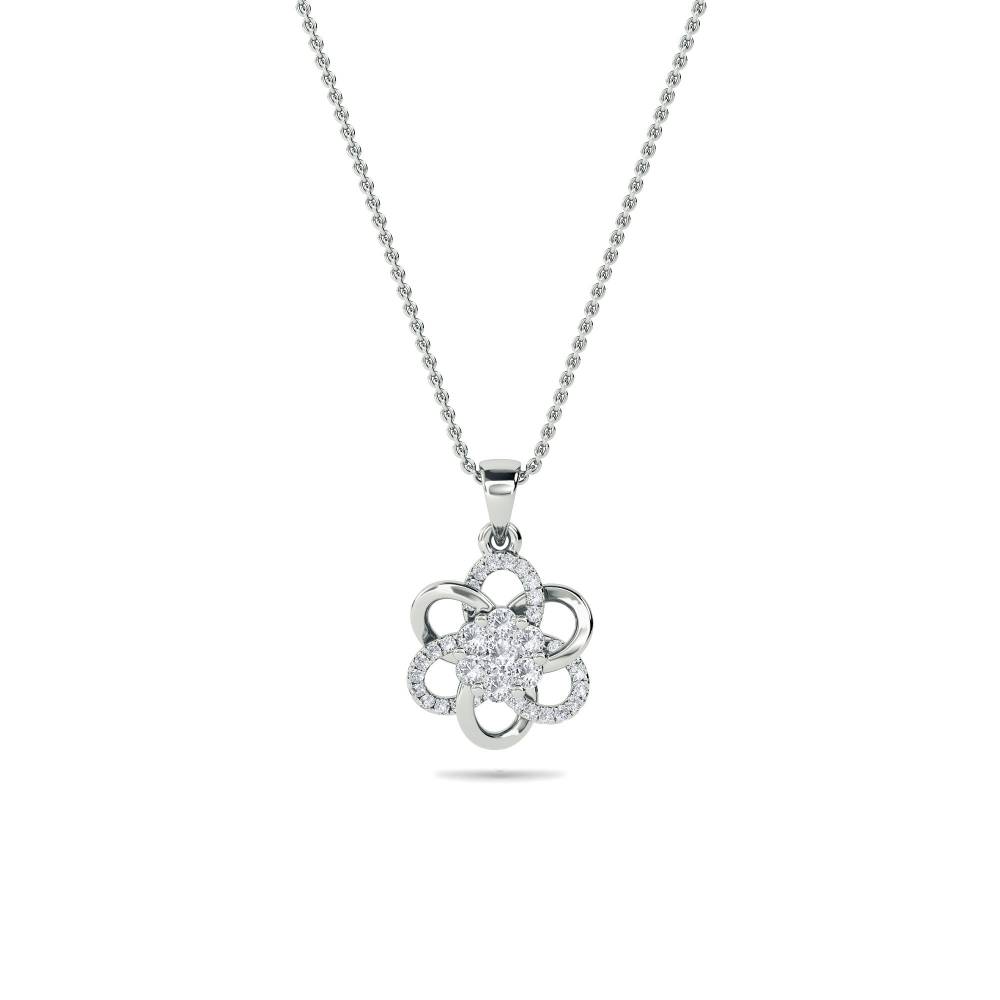 0.10ct Pave Set Round Diamond Designer Pendant W