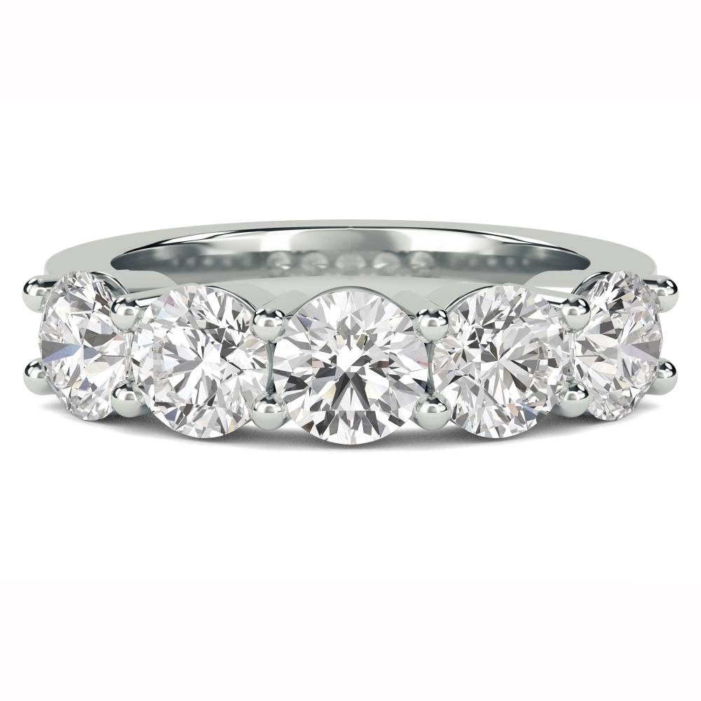 DHMT05088 5 Stone Round Diamond Half Eternity Ring W