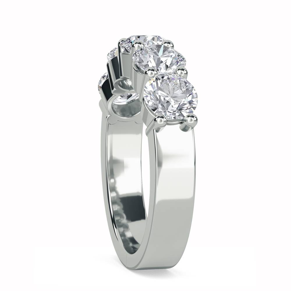 DHMT05088 5 Stone Round Diamond Half Eternity Ring W