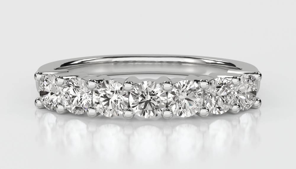 DHMT07065 7 Stone Round Diamond Half Eternity Ring W