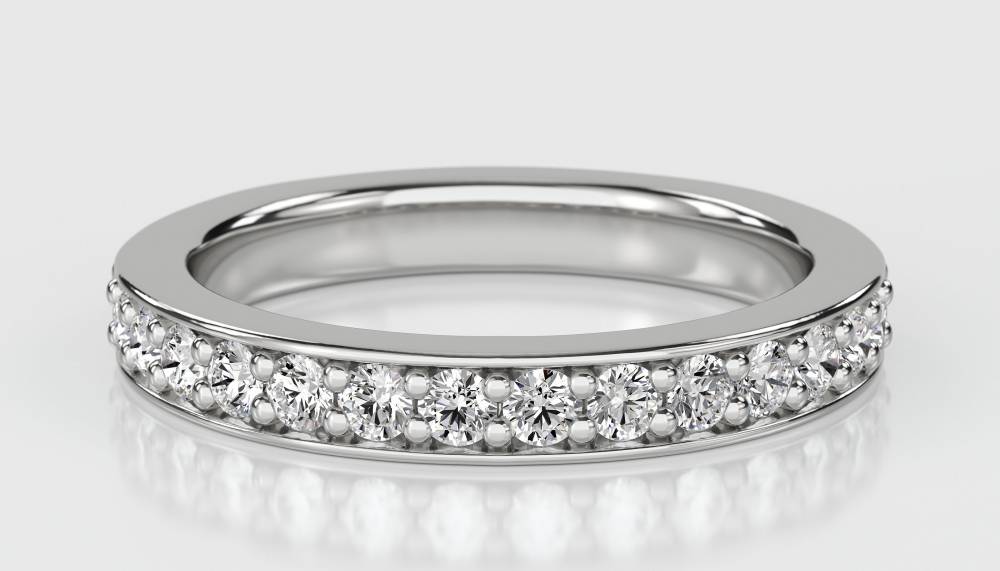 Round Diamond Pave Set Eternity Ring W