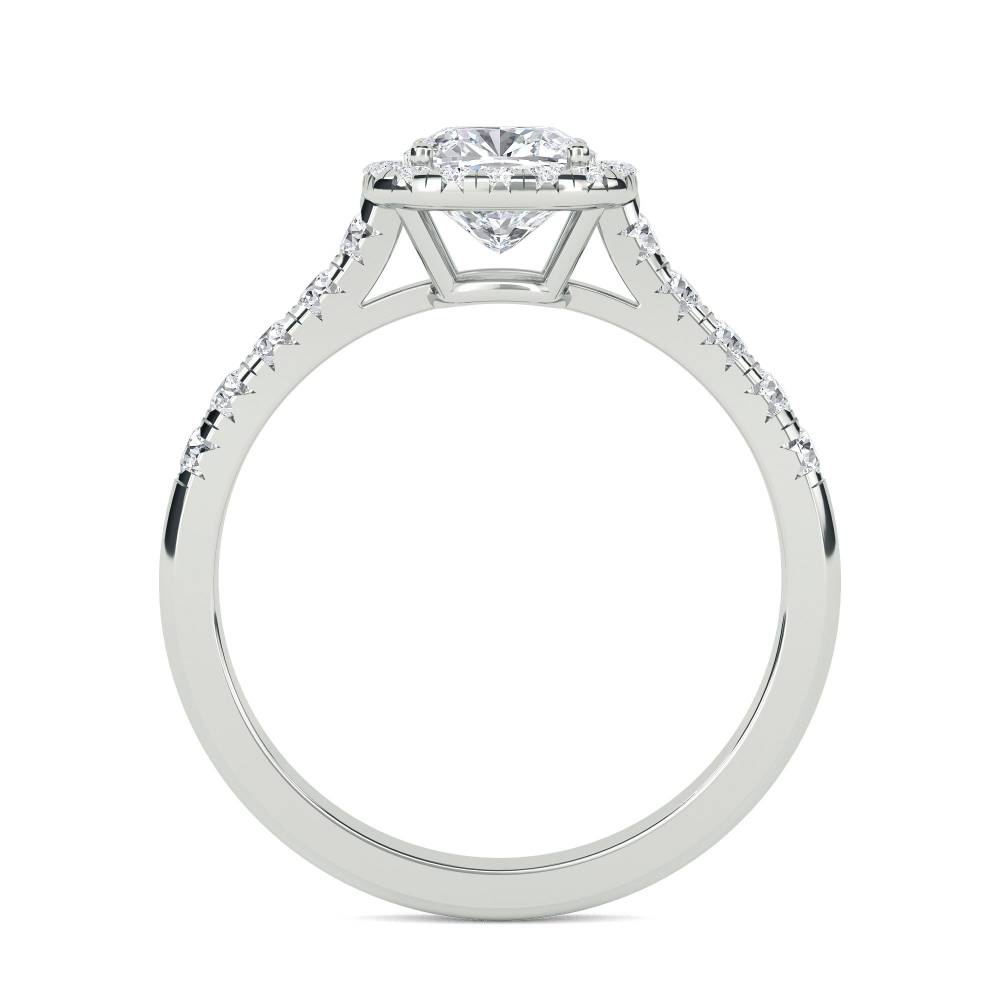 Single Halo Cushion Diamond Ring W