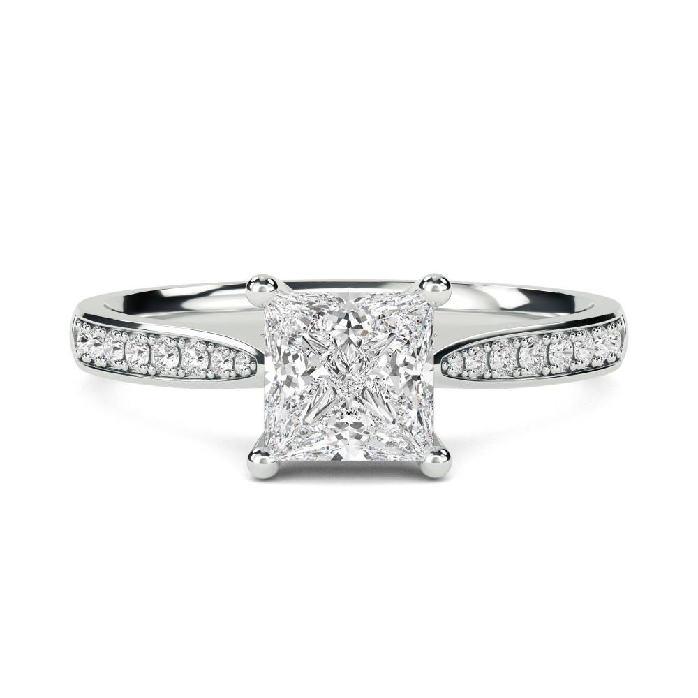 Princess Diamond Shoulder Set Ring W