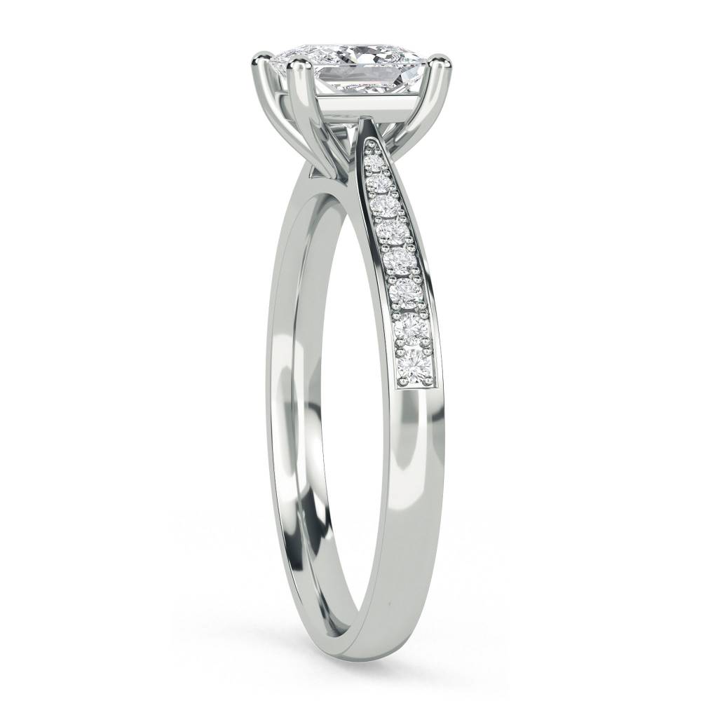 Princess Diamond Shoulder Set Ring W