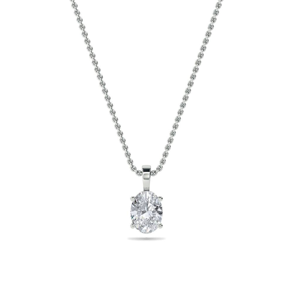 0.10 SI/G-H Classic Oval Diamond Solitaire Pendant W