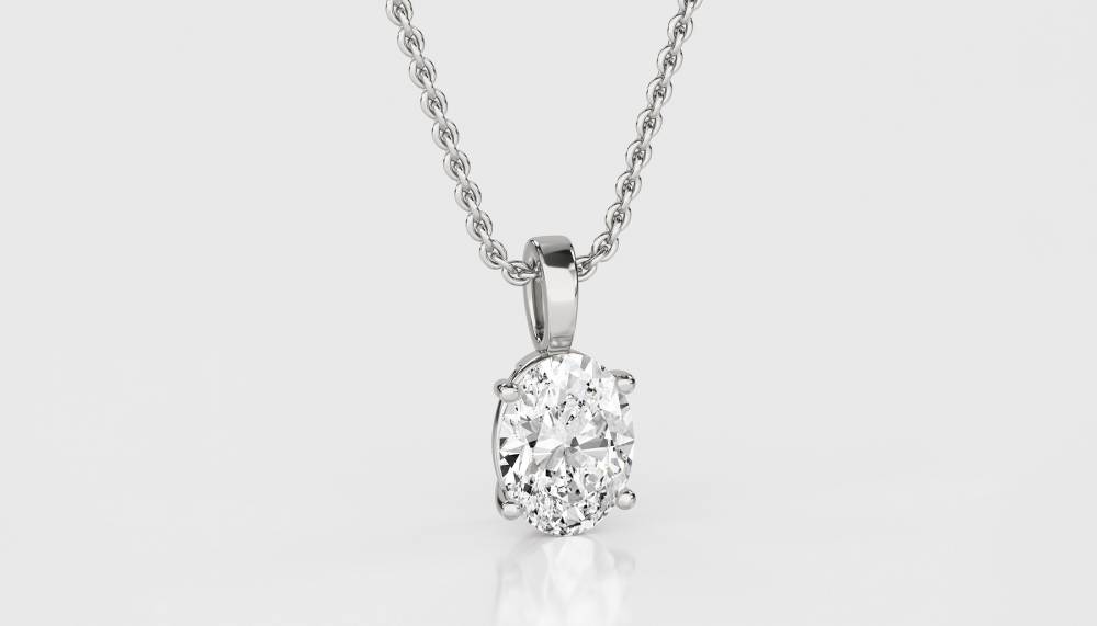 0.10 SI/G-H Classic Oval Diamond Solitaire Pendant W