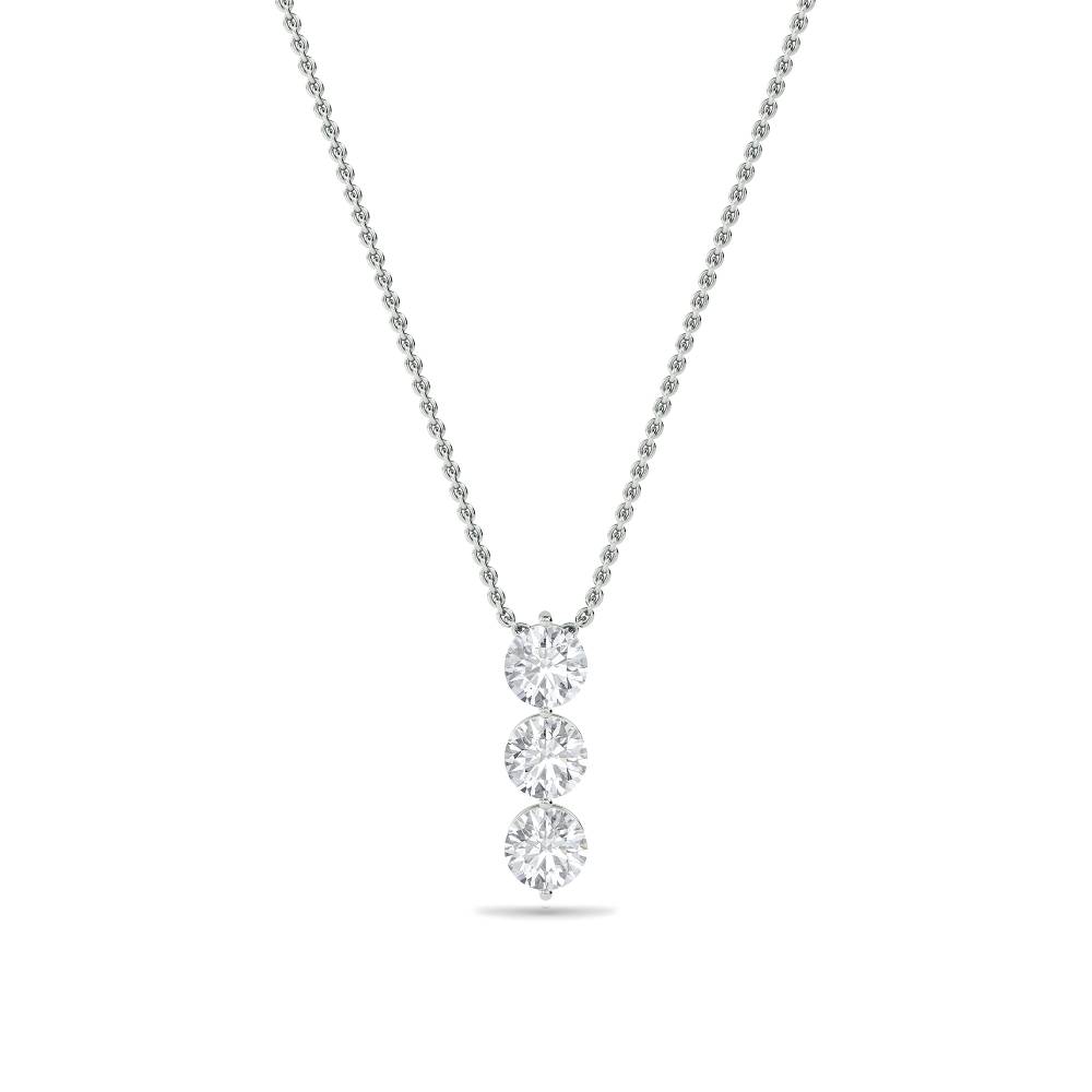 Modern Round Diamond Trilogy Pendant W