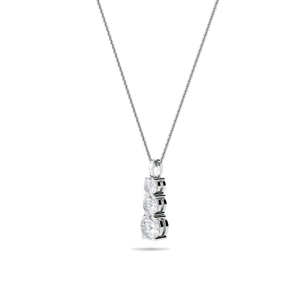 Traditional Round Trilogy Diamond Pendant W