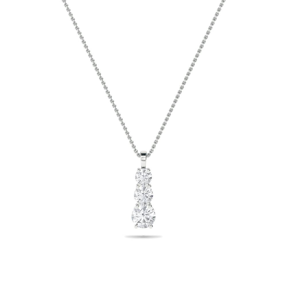 Traditional Round Trilogy Diamond Pendant W