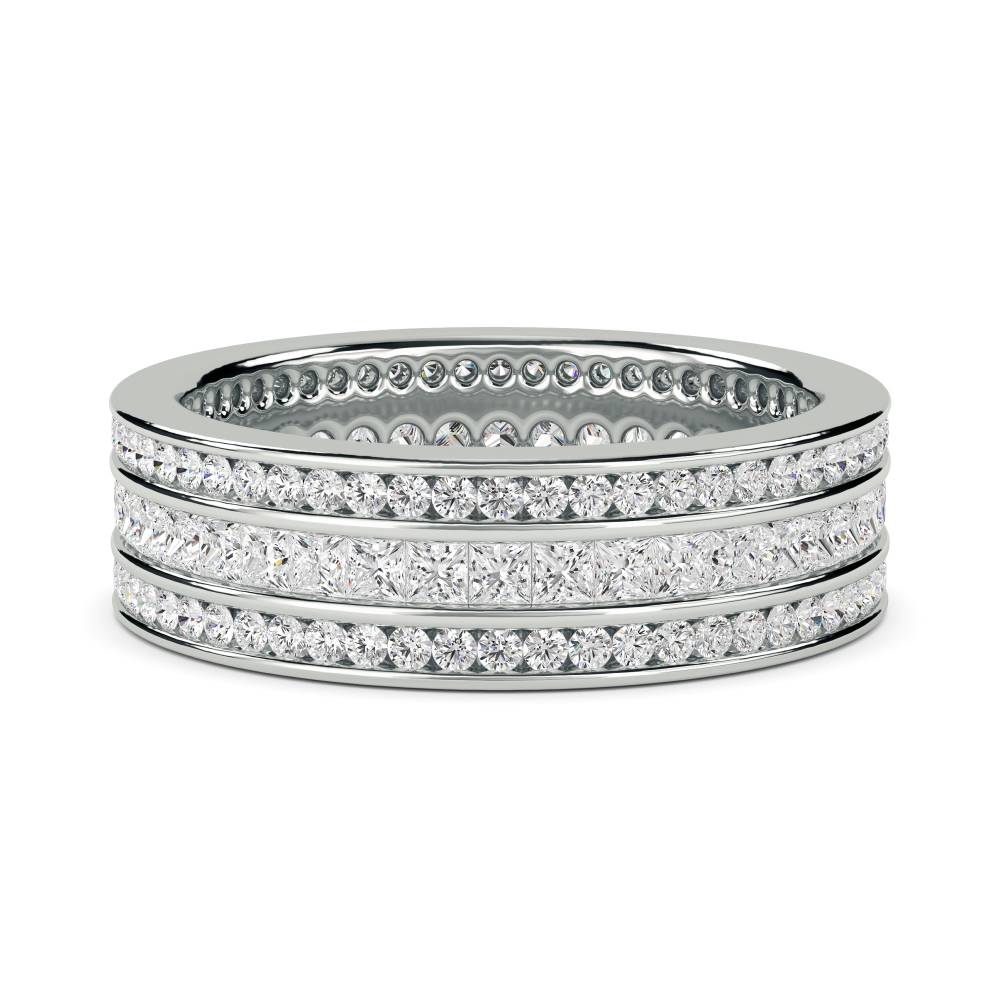 1.50ct 3 Row Diamond Full Eternity/Dress Ring W