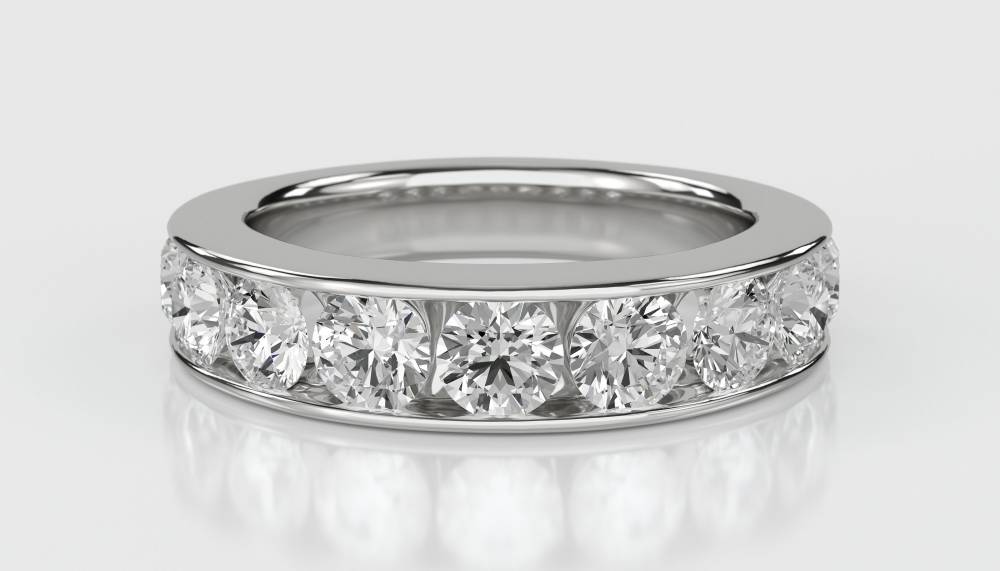 Round Channel Set Diamond Eternity Ring W