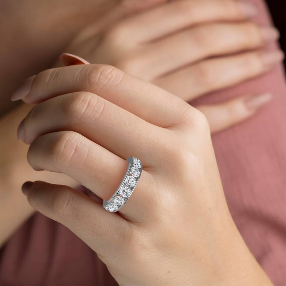 Round Channel Set Diamond Eternity Ring W