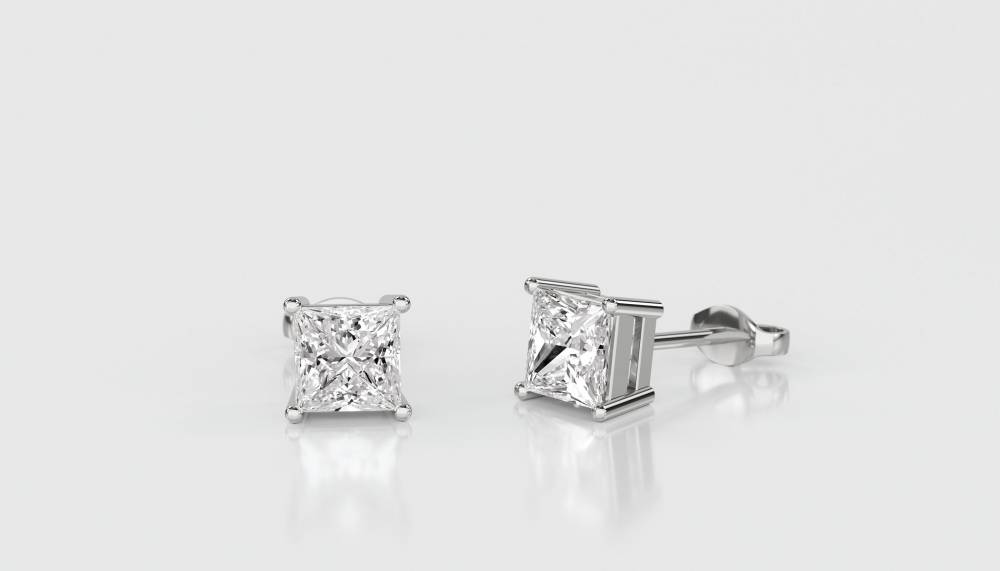 0.15 SI/G-H Traditional Princess Diamond Stud Earrings W