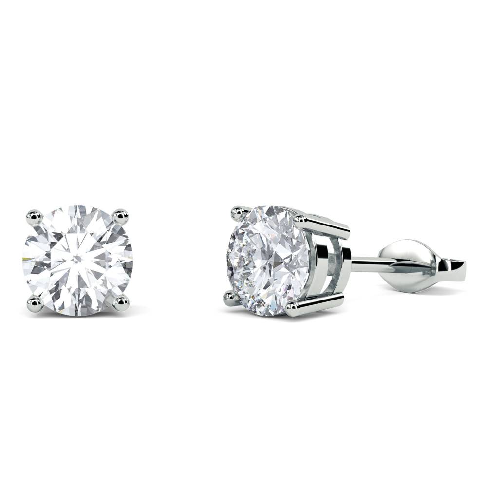 Classic Round Diamond Stud Earrings W