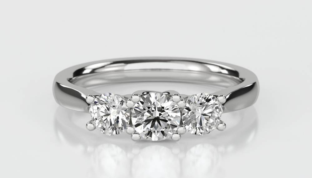 DHDOMR3145 Crossover Round Diamond Trilogy Ring W