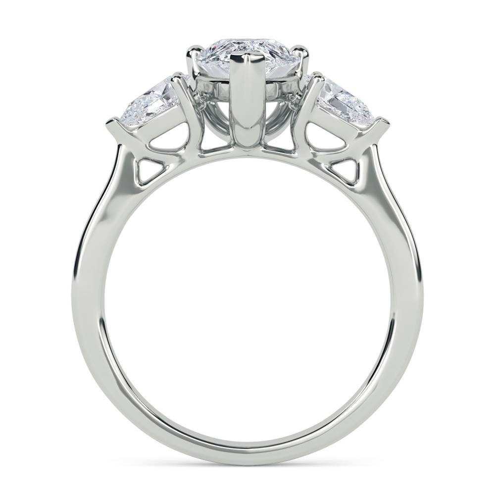 DHTRI3004 Elegant Pear Diamond Trilogy Ring W