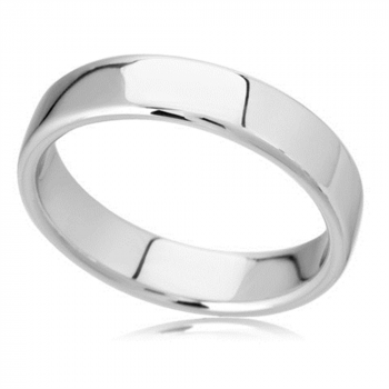 Slight Court with Flat Edge Wedding Ring - Light weight, 5mm width