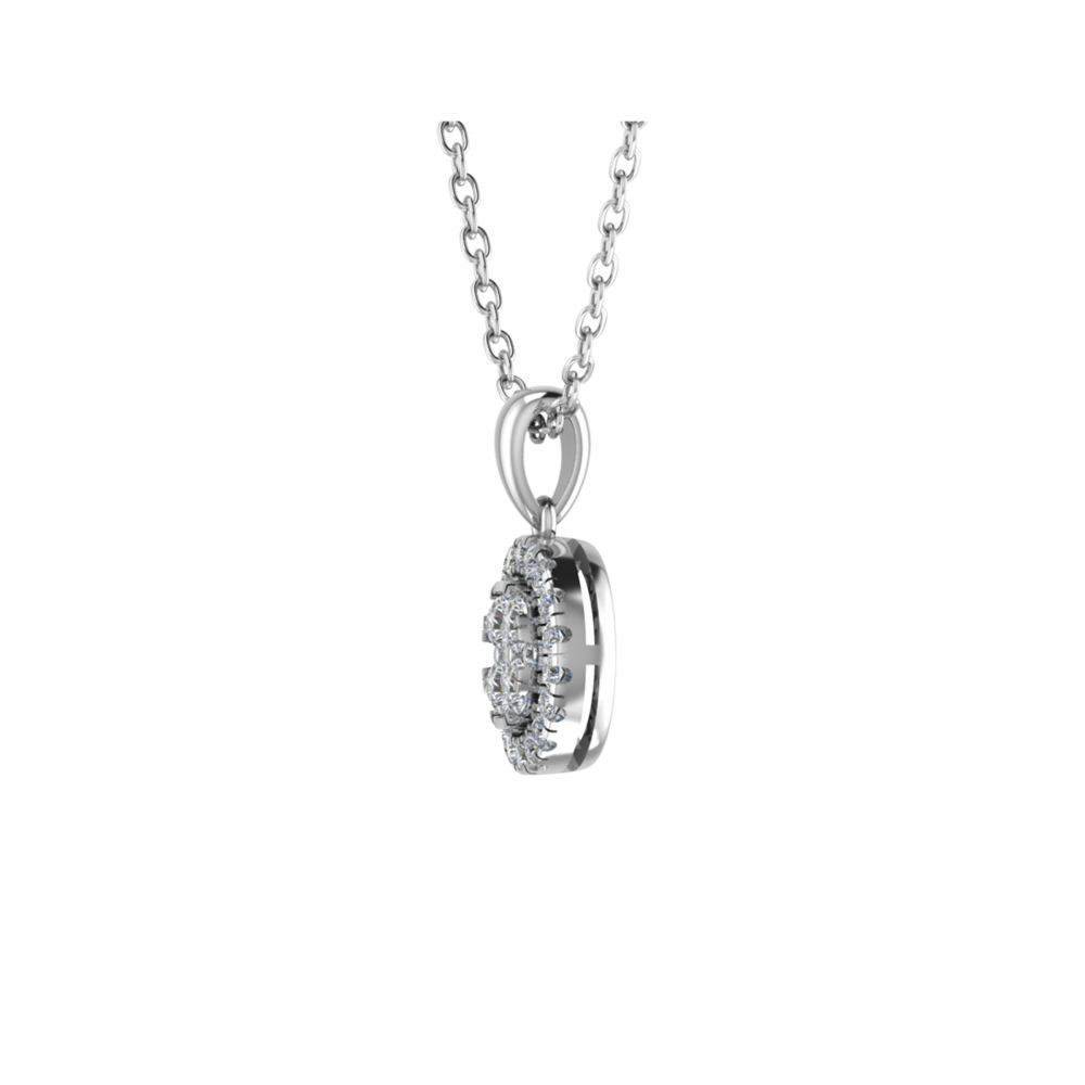 0.40CT VS/GH Round Diamond Set Cluster Pendant W