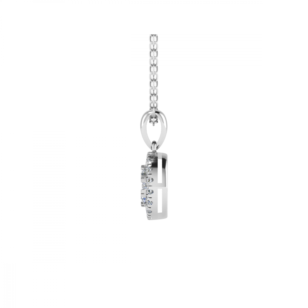 0.40CT VS/GH Round Diamond Set Cluster Pendant W