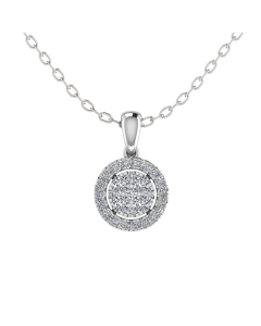 0.40CT VS/GH Round Diamond Set Cluster Pendant