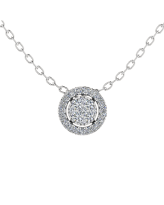 0.25CT VS/GH Round Diamond Set Cluster Pendant