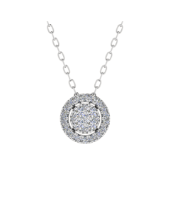 0.35CT VS/GH Round Diamond Set Cluster Pendant