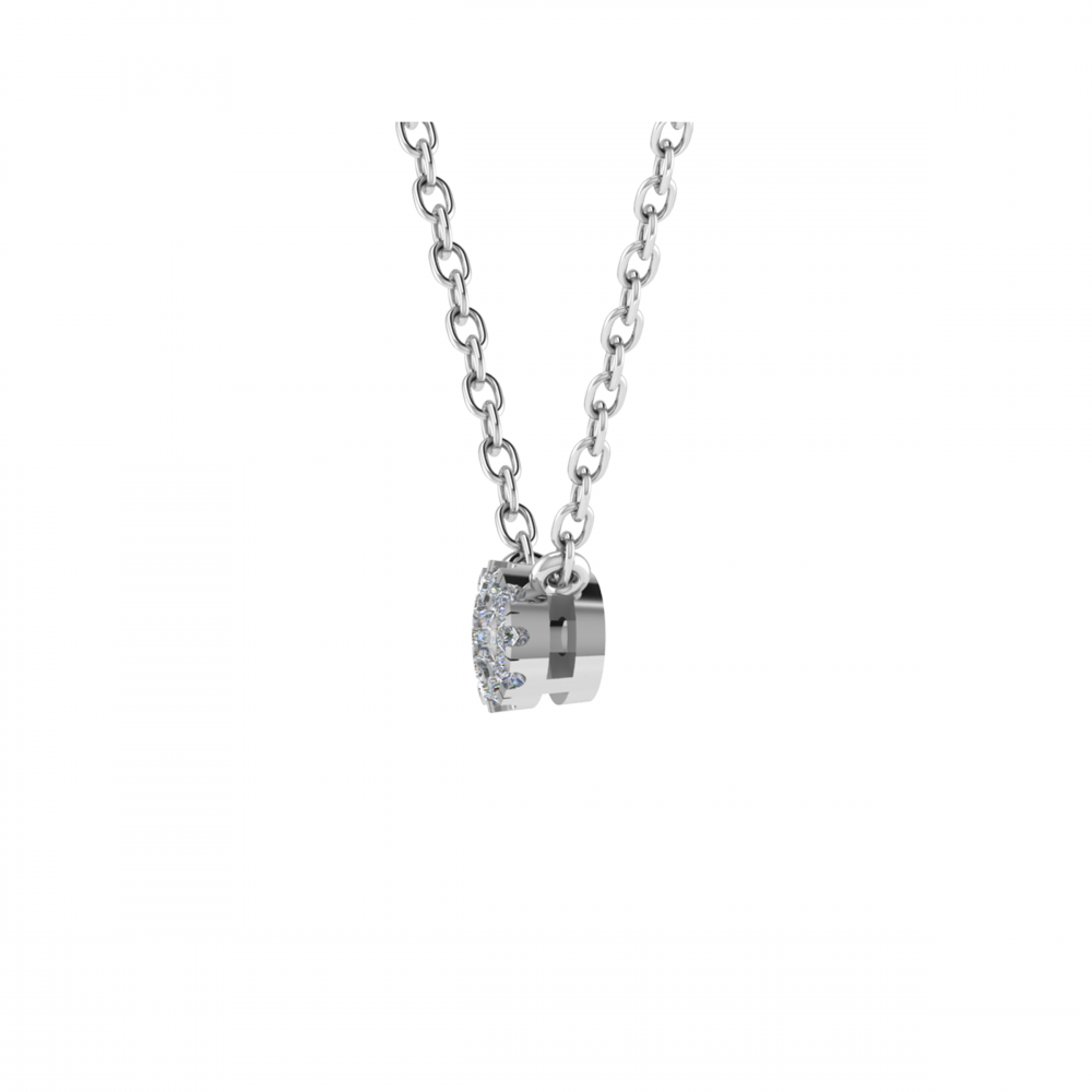 0.10CT VS/GH Round Diamond Set Cluster Pendant W