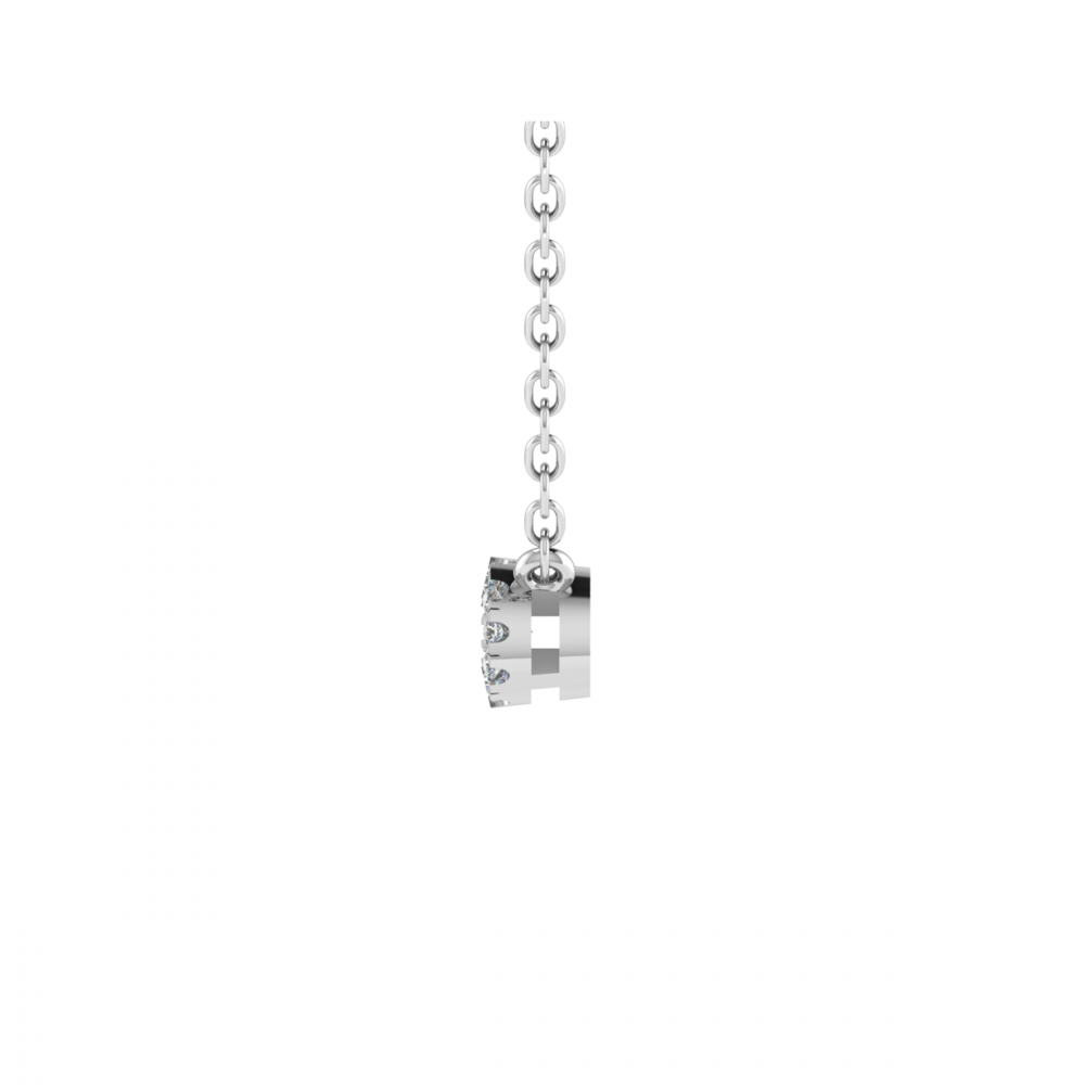 0.10CT VS/GH Round Diamond Set Cluster Pendant W